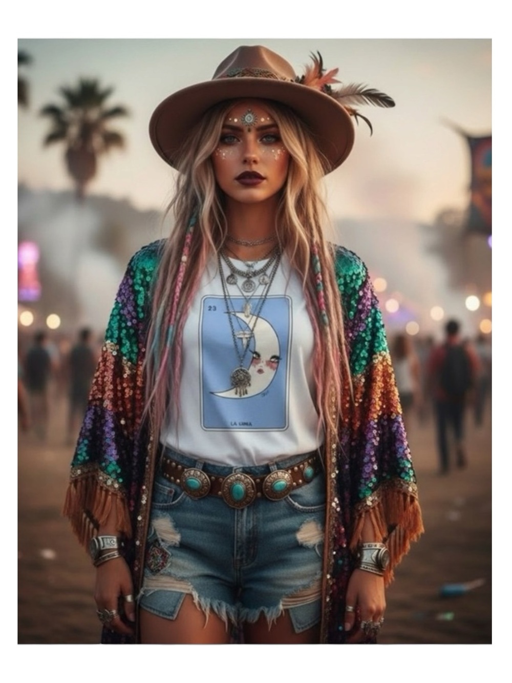 Deadstock: new Valfre ☾ Loteria La Luna Short Sleeve Tee T Shirt ☾ White ☾ Small